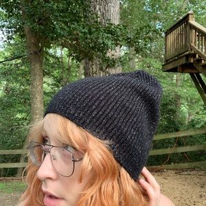 Black and silver beanie
